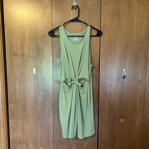 Sage Green Aerie Cut Out Dress